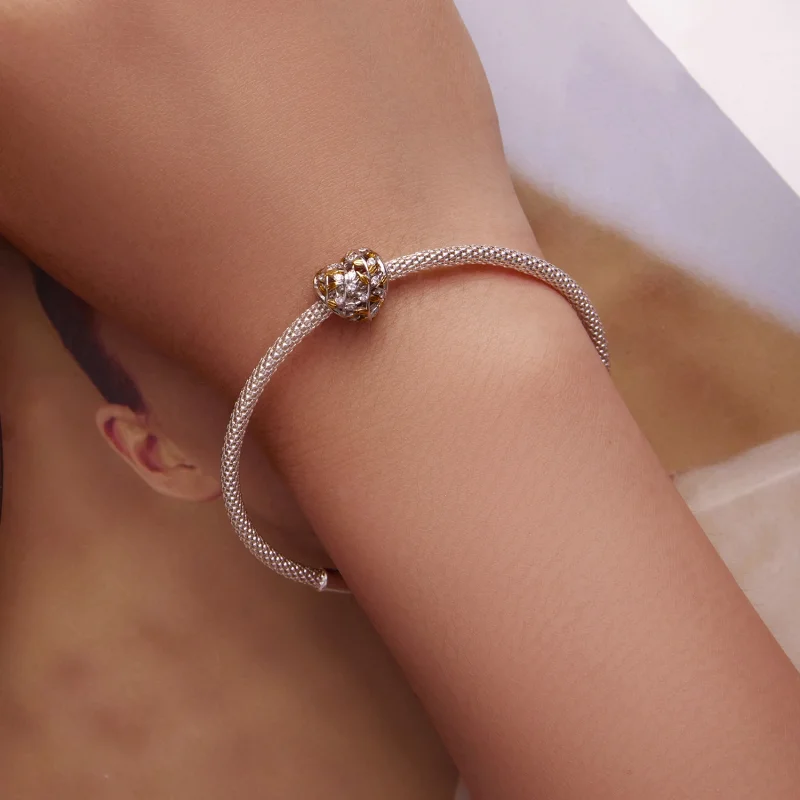 (Bild für) Herzförmiger Blätter-Charm im Pandora-Stil - BSC672 - Ansicht 5