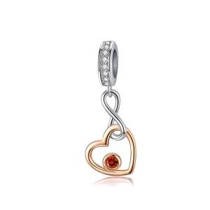 (Bild für) Herzklopfen-Anhänger im Pandora-Stil aus Silber und Roségold - SCC1239