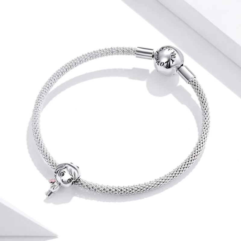 (Bild für) Herzschlag-Jungen-Charm im Pandora-Stil - BSC400 - Ansicht 3