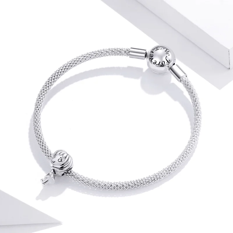 (Bild für) Herzschlag-Mädchen-Charm im Pandora-Stil - BSC399 - Ansicht 3