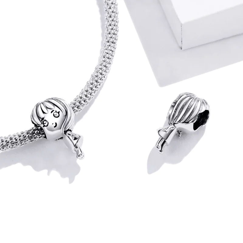 (Bild für) Herzschlag-Mädchen-Charm im Pandora-Stil - BSC399 - Ansicht 4