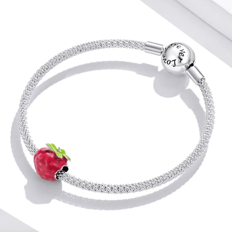 (Bild für) Himbeer-Charm im Pandora-Stil - BSC487 - Ansicht 3