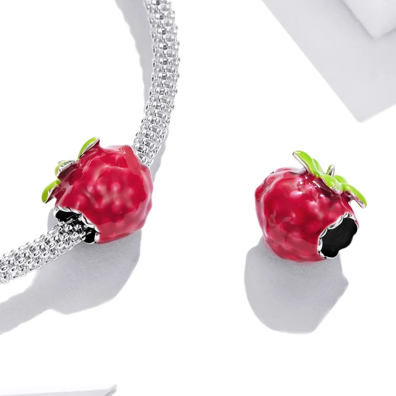 (Bild für) Himbeer-Charm im Pandora-Stil - BSC487 - Ansicht 4