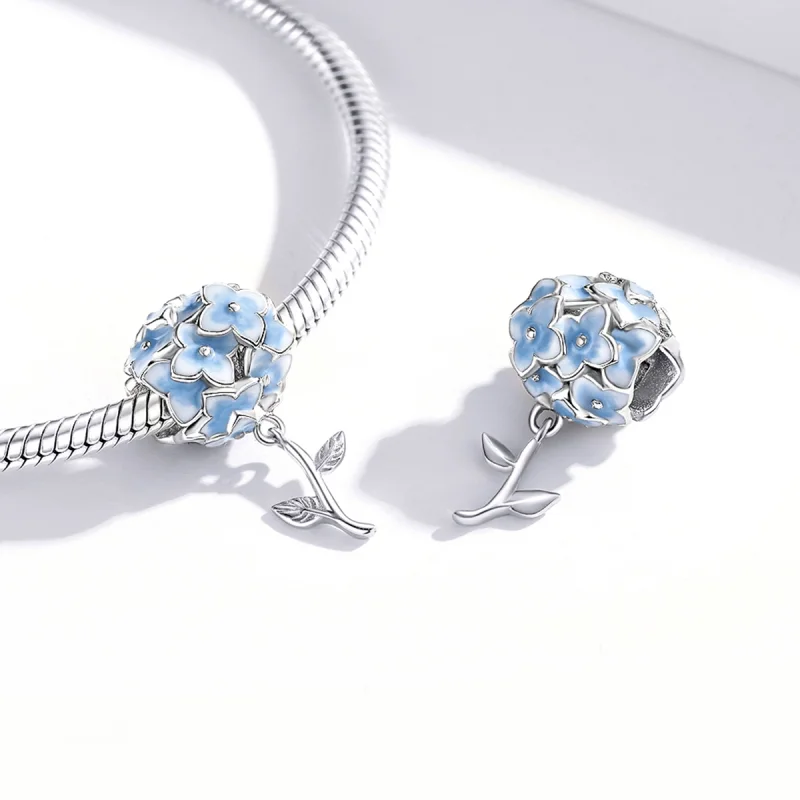 (Bild für) Hortensien-Charm im Pandora-Stil - BSC392 - Ansicht 4