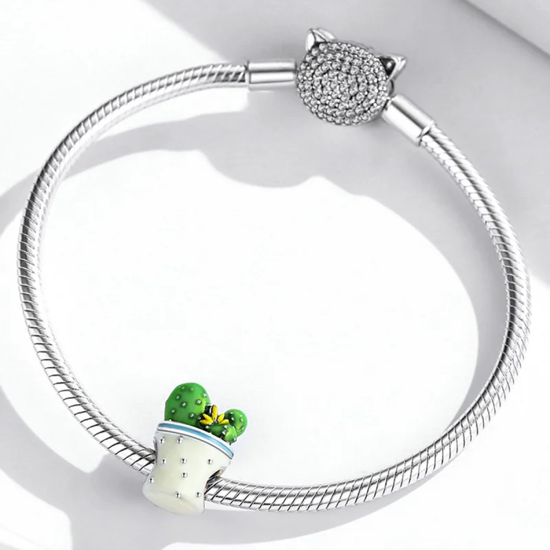 (Bild für) Kaktus-Topf-Charm im Pandora-Stil - SCC2019 - Ansicht 3