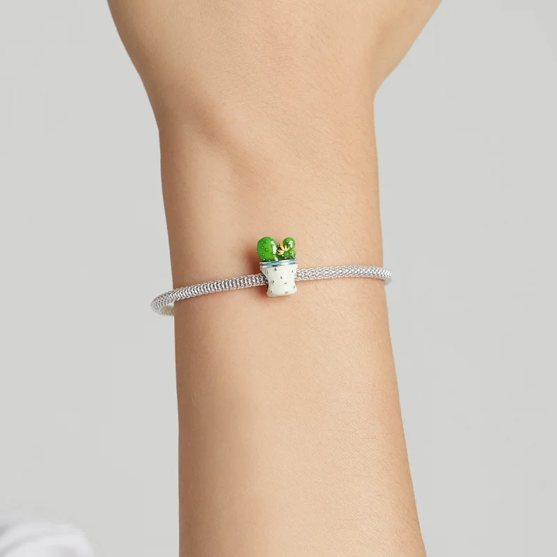 (Bild für) Kaktus-Topf-Charm im Pandora-Stil - SCC2019 - Ansicht 5