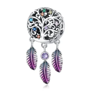(Bild für) Lebensbaum-Traumfänger-Charm im Pandora-Stil - SCC2268