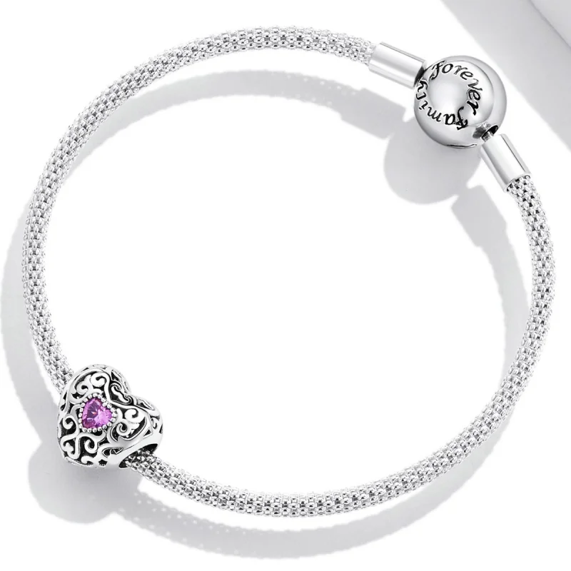(Bild für) Liebes-Charm mit Retro-Muster im Pandora-Stil - SCC2136 - Ansicht 3