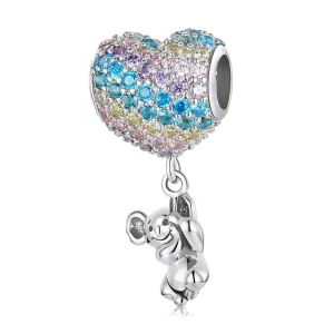(Bild für) Liebesballon-Koala-Charm im Pandora-Stil - SCC2116