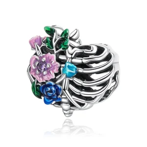 (Bild für) Liebesrippen-Blumen-Charm im Pandora-Stil - SCC2239