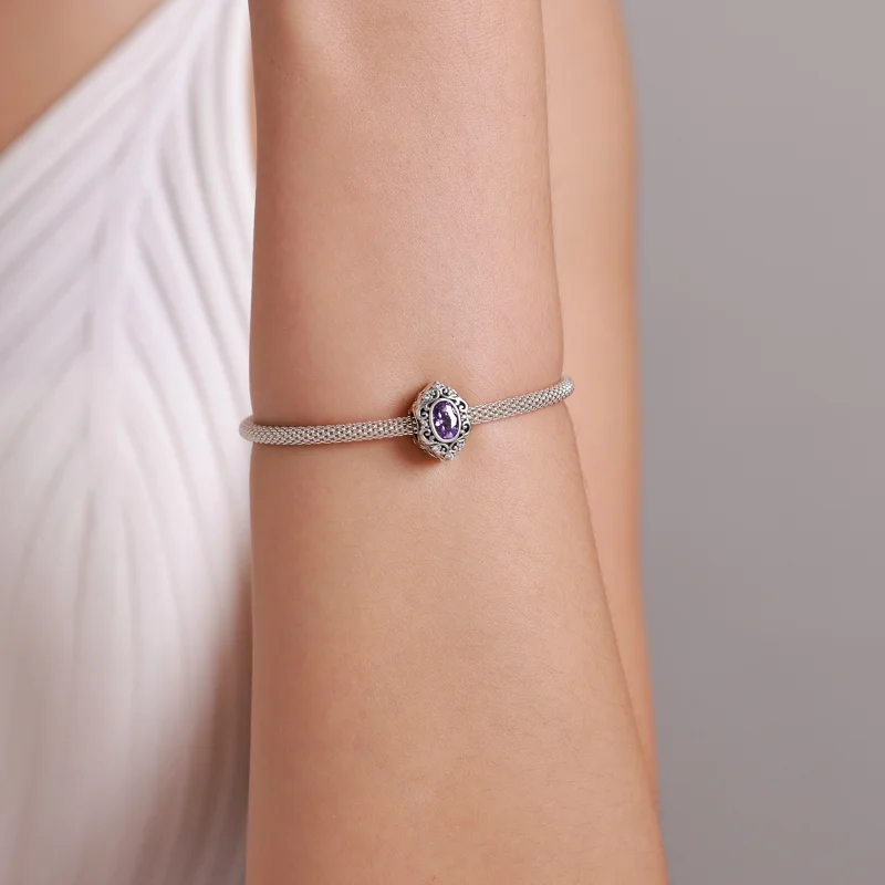 (Bild für) Lila Charm-Charm im Pandora-Stil - SCC1928 - Ansicht 5