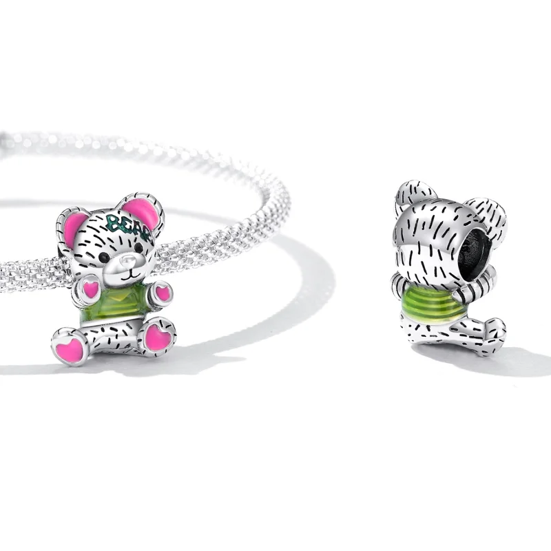 (Bild für) Neon-Bär-Puppen-Charm im Pandora-Stil - SCC2231 - Ansicht 4