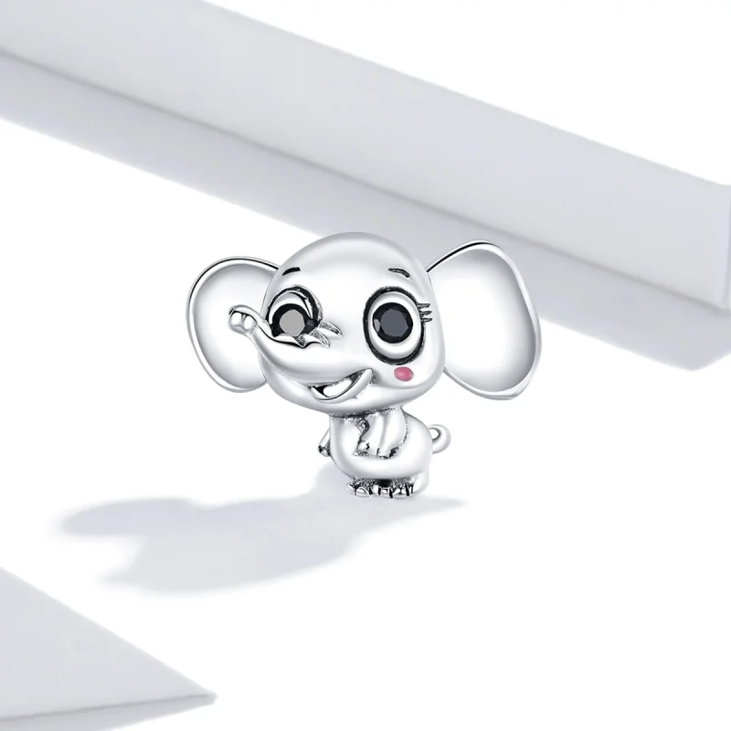 (Bild für) Niedlicher Baby-Elefant-Charm im Pandora-Stil - SCC1646 - Ansicht 2