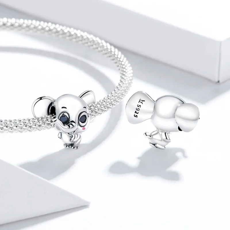 (Bild für) Niedlicher Baby-Elefant-Charm im Pandora-Stil - SCC1646 - Ansicht 3