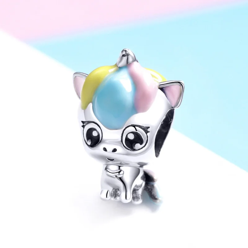 (Bild für) Niedlicher Einhorn-Charm aus Silber im Pandora-Stil - BSC059 - Ansicht 2