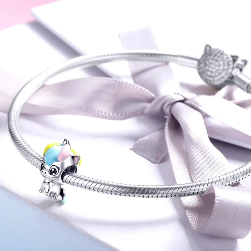 (Bild für) Niedlicher Einhorn-Charm aus Silber im Pandora-Stil - BSC059 - Ansicht 3