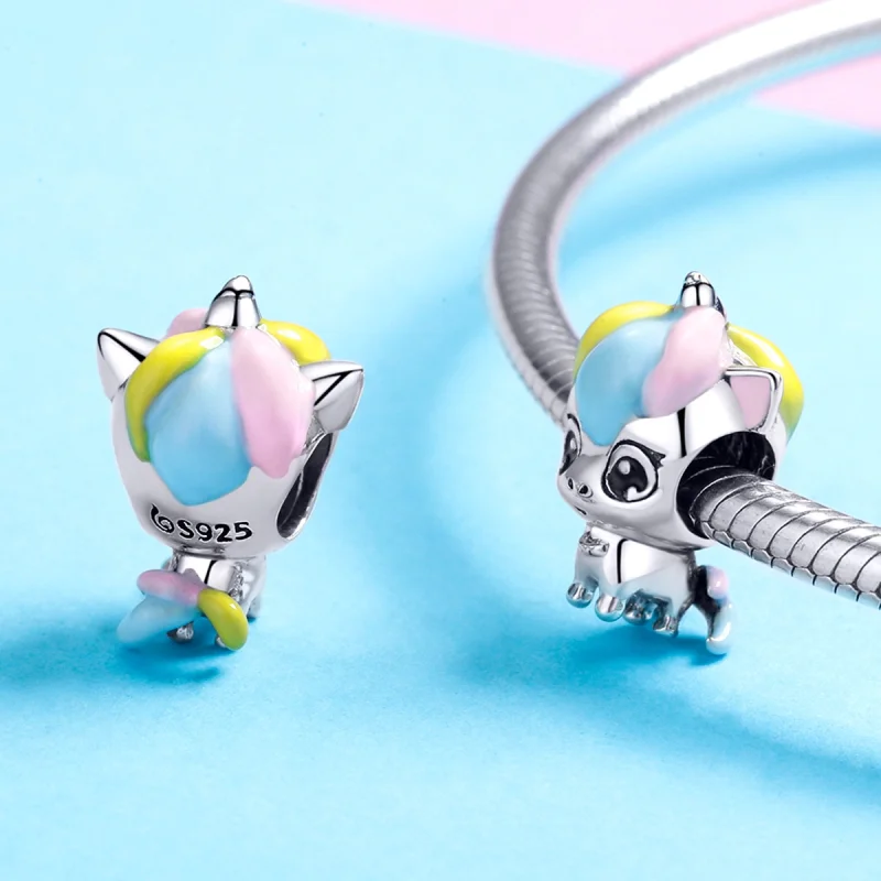 (Bild für) Niedlicher Einhorn-Charm aus Silber im Pandora-Stil - BSC059 - Ansicht 4