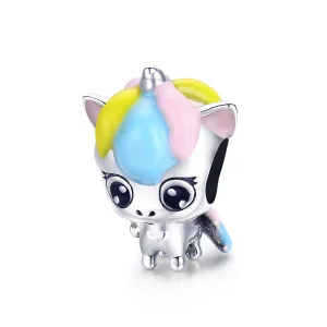 (Bild für) Niedlicher Einhorn-Charm aus Silber im Pandora-Stil - BSC059