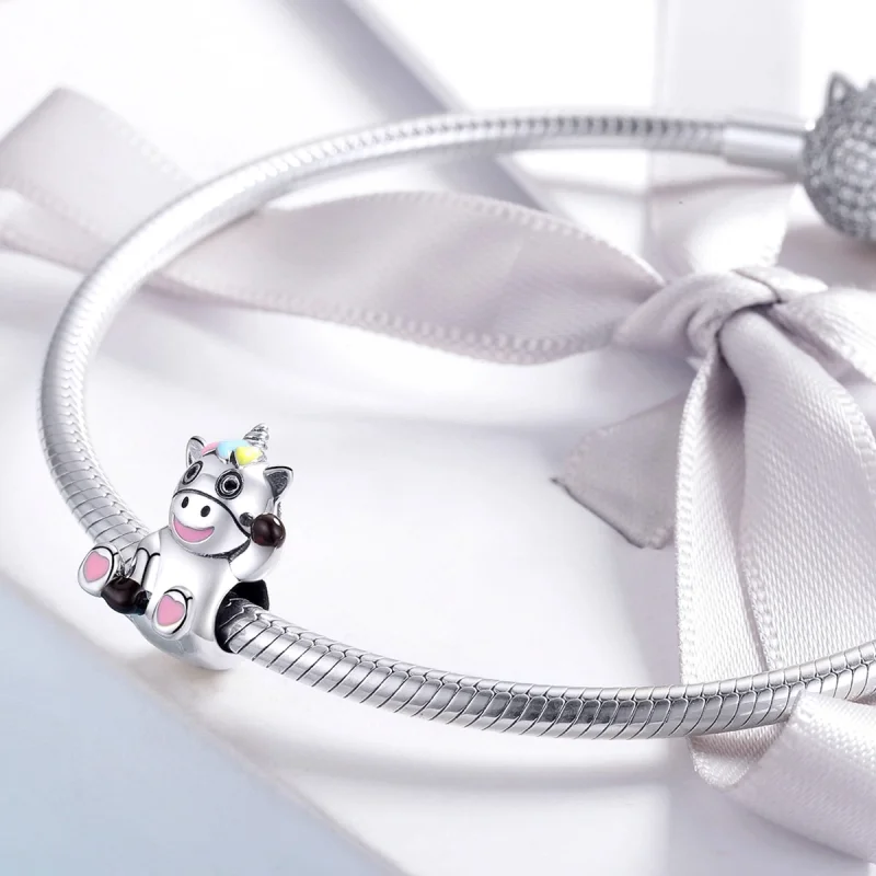 (Bild für) Niedlicher Einhorn-Charm im Pandora-Stil - BSC041 - Ansicht 2