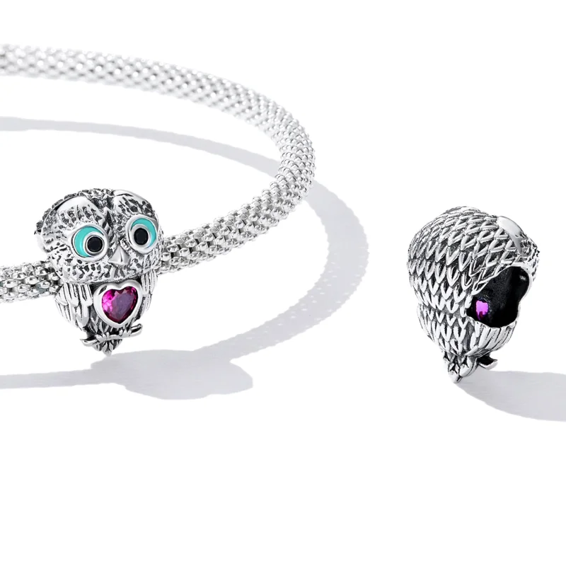 (Bild für) Niedlicher Eulen-Charm im Pandora-Stil - SCC2253 - Ansicht 4