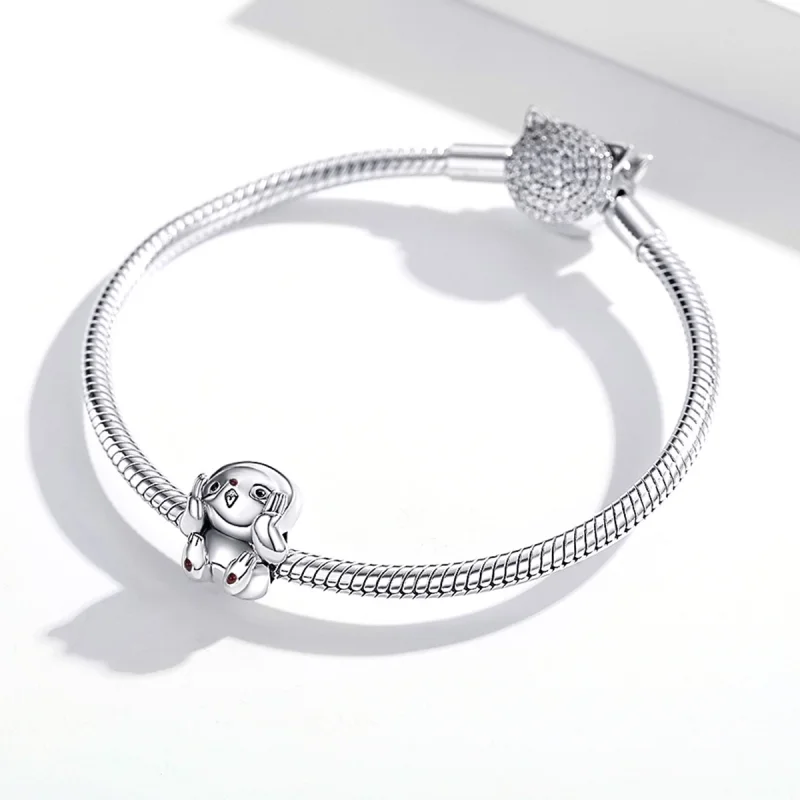 (Bild für) Niedlicher Faultier-Charm aus Silber im Pandora-Stil - SCC1698 - Ansicht 3