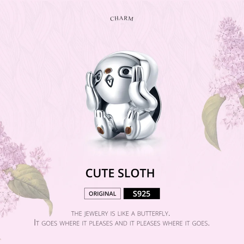 (Bild für) Niedlicher Faultier-Charm aus Silber im Pandora-Stil - SCC1698 - Ansicht 6