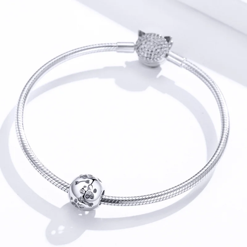 (Bild für) Niedlicher Haustier-Fußabdruck-Charm im Pandora-Stil - BSC140 - Ansicht 3
