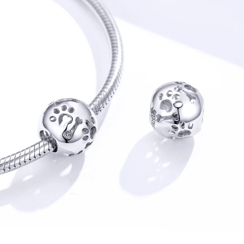 (Bild für) Niedlicher Haustier-Fußabdruck-Charm im Pandora-Stil - BSC140 - Ansicht 4