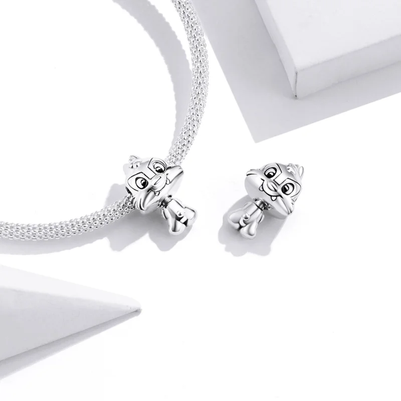 (Bild für) Niedlicher kleiner Eichhörnchen-Charm im Pandora-Stil - BSC323 - Ansicht 4