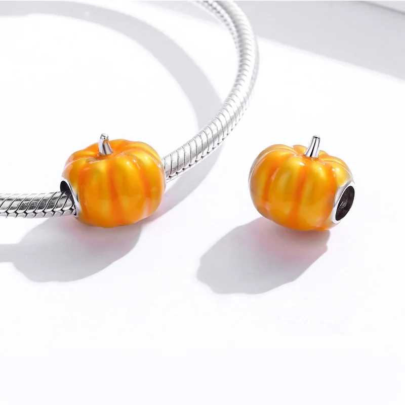 (Bild für) Niedlicher Kürbis-Charm aus Silber im Pandora-Stil - BSC333 - Ansicht 4
