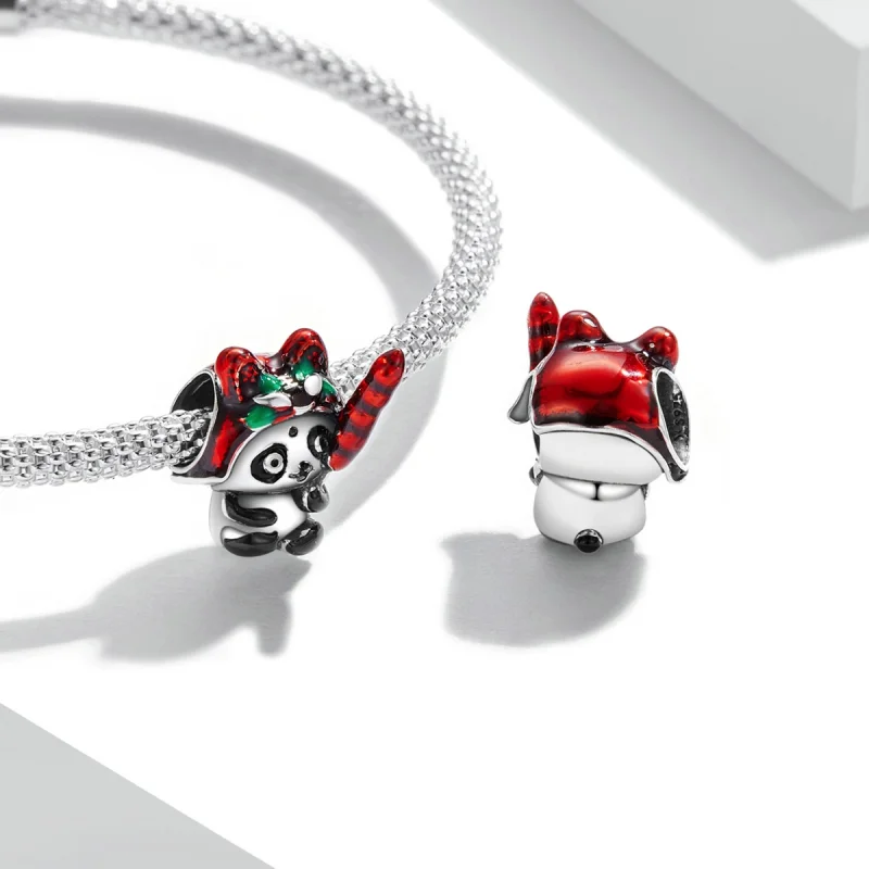 (Bild für) Panda-Anhänger im Pandora-Stil mit Tigerhut - SCC2105 - Ansicht 4