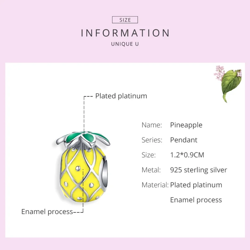 (Bild für) Pandora Ananas Charm - BSC128 - Ansicht 6