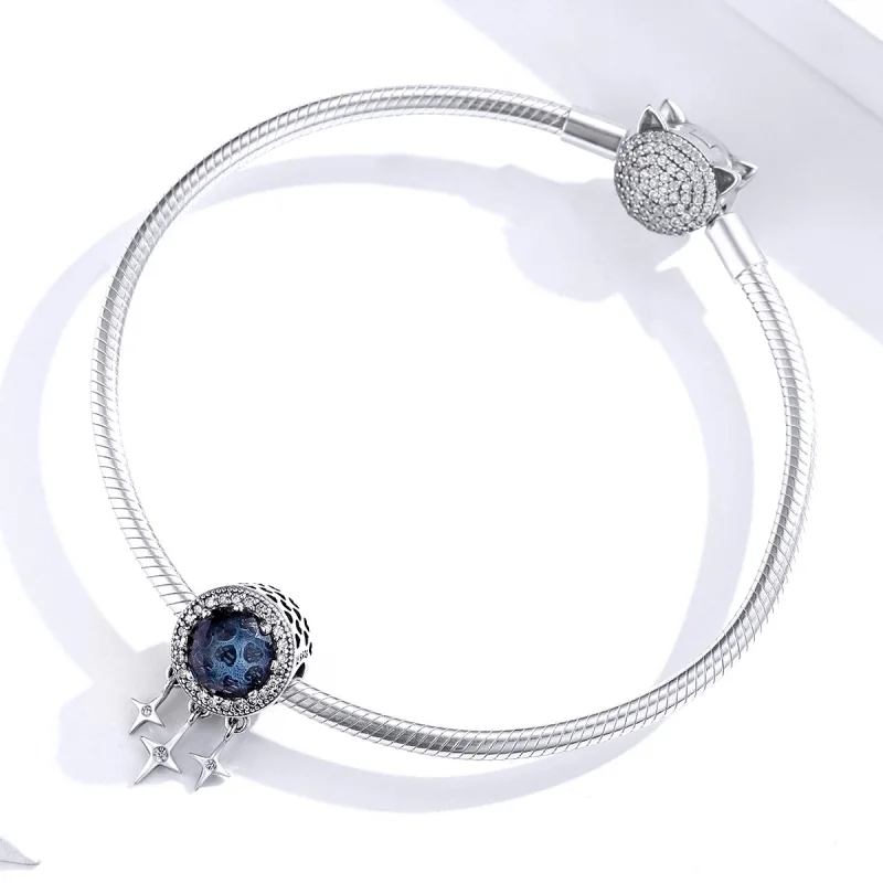 (Bild für) Pandora Charm Blau Silber - SCC1432 - Ansicht 4