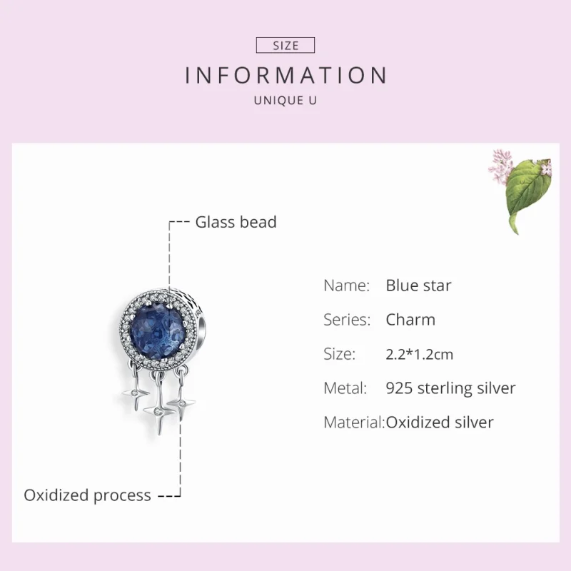 (Bild für) Pandora Charm Blau Silber - SCC1432 - Ansicht 7