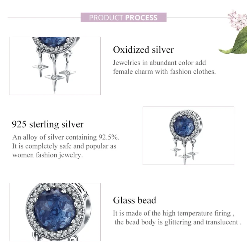 (Bild für) Pandora Charm Blau Silber - SCC1432 - Ansicht 8