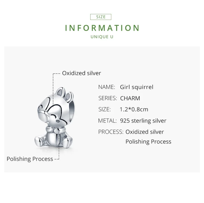 (Bild für) Pandora Charm Eichhörnchen - SCC1869 - Ansicht 7