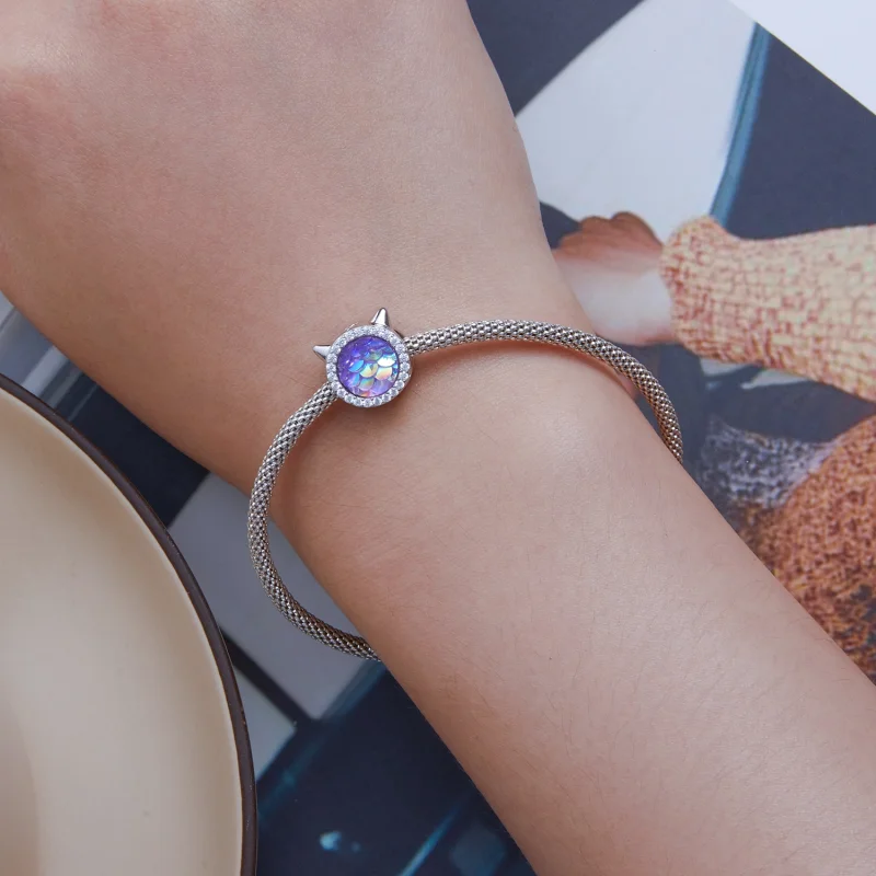 (Bild für) Pandora-Stil Katzenkopf-Fischschuppen-Charm - BSC703 - Ansicht 6