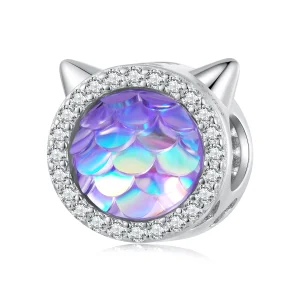 (Bild für) Pandora-Stil Katzenkopf-Fischschuppen-Charm - BSC703