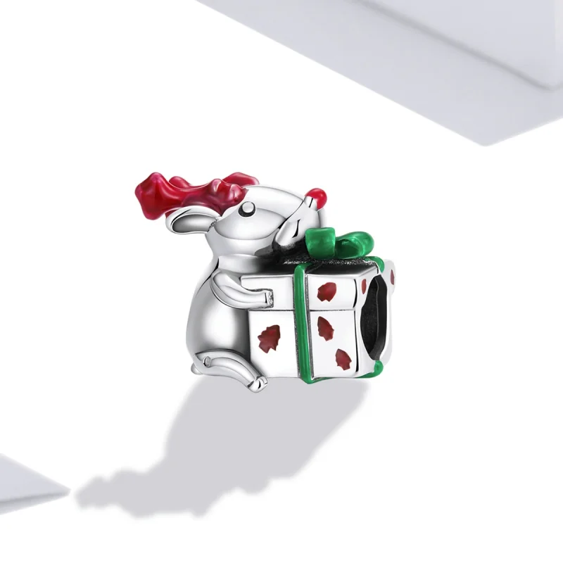 (Bild für) Pandora-Stil Rentier-Geschenkanhänger - BSC540 - Ansicht 2