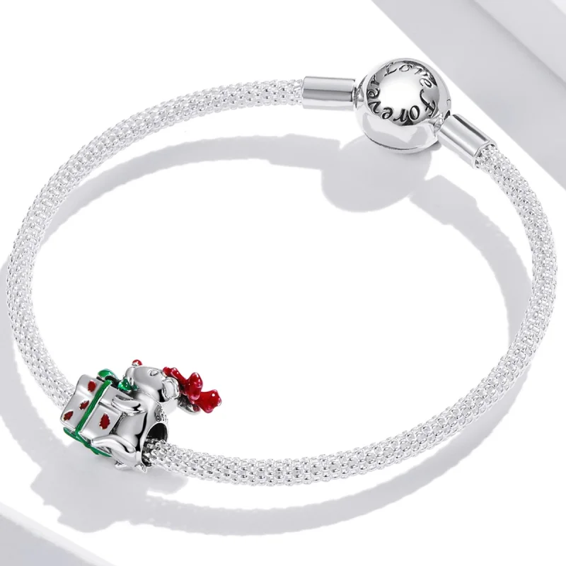 (Bild für) Pandora-Stil Rentier-Geschenkanhänger - BSC540 - Ansicht 3