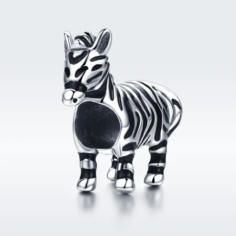 (Bild für) Pandora-Stil Silber Charm mit niedlichem Tier-Zebra - SCC550 - Ansicht 2