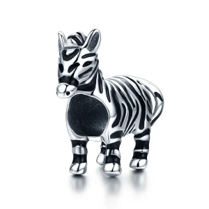 (Bild für) Pandora-Stil Silber Charm mit niedlichem Tier-Zebra - SCC550