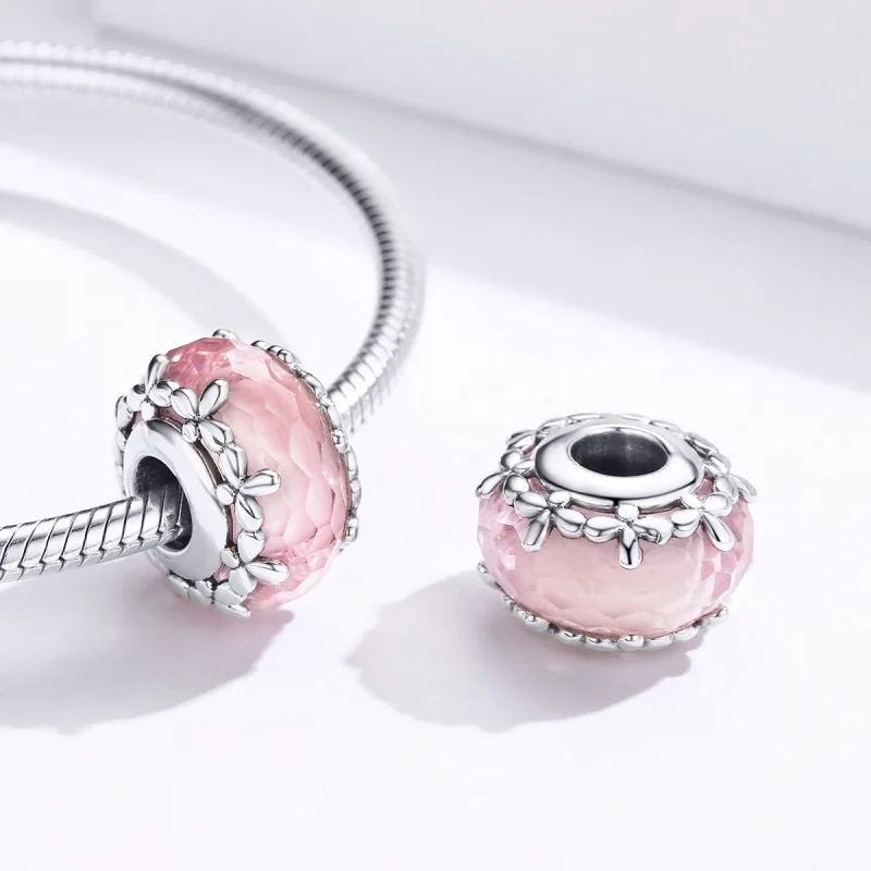 (Bild für) Pandora-Stil Silberblümchen-Charm aus Muranoglas - SCC1282 - Ansicht 6