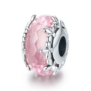 (Bild für) Pandora-Stil Silberblümchen-Charm aus Muranoglas - SCC1282