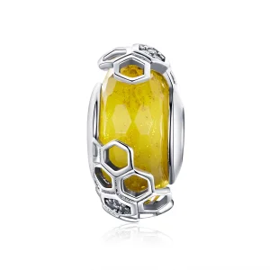 (Bild für) Pandora-Stil, silberner Wabenglas-Murano-Charm - SCC1073