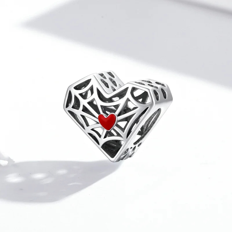 (Bild für) Pandora-Stil Spinnennetz-Herz-Charm - SCC1958 - Ansicht 2