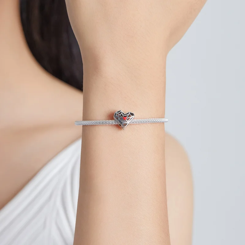(Bild für) Pandora-Stil Spinnennetz-Herz-Charm - SCC1958 - Ansicht 5