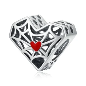 (Bild für) Pandora-Stil Spinnennetz-Herz-Charm - SCC1958