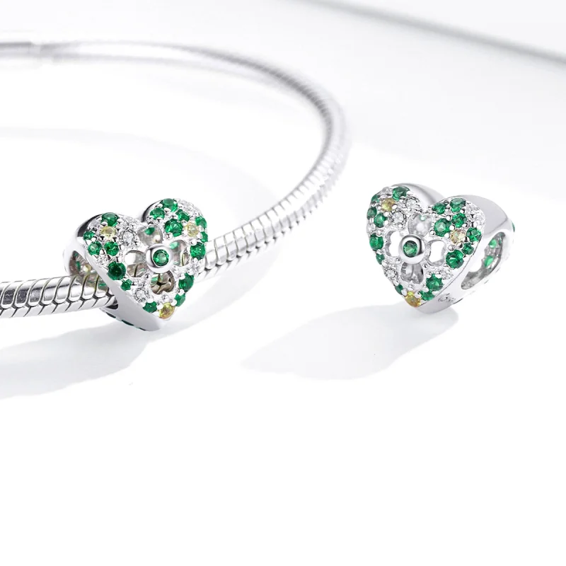 (Bild für) Pandora Style Liebes-Vierblättriges Kleeblatt-Charm - BSC301 - Ansicht 4