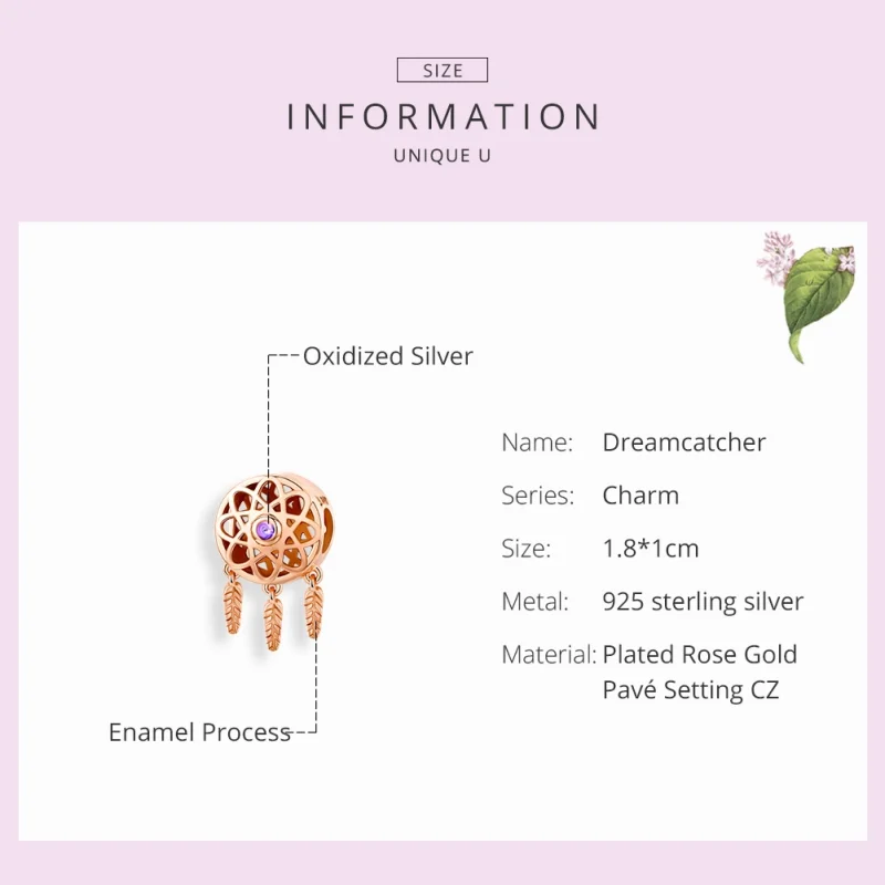 (Bild für) Pandora Style Roségold-Traumfänger-Charm aus Roségold - SCC330-C - Ansicht 7